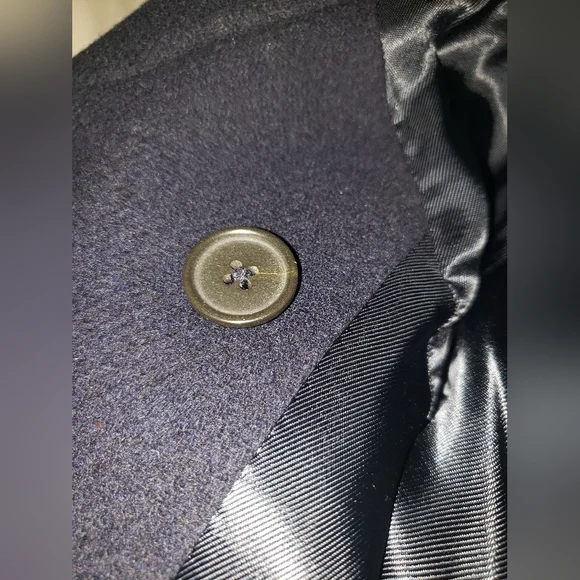 NWT Banana Republic Navy blue wool blend coat. XL - Picture 2 of 10